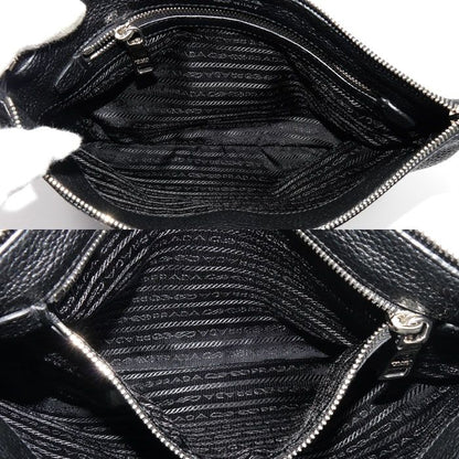 Prada Vitello Daino Soft Shoulder Bag Black — view 4
