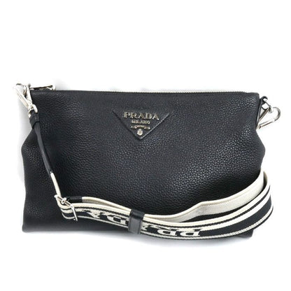 Prada Vitello Daino Soft Shoulder Bag Black
