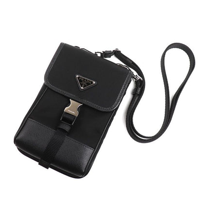 Prada Saffiano Tessuto Smartphone Shoulder Bag Black