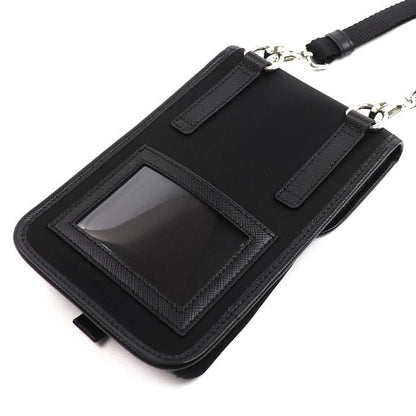 Prada Saffiano Tessuto Smartphone Shoulder Bag Black — view 2