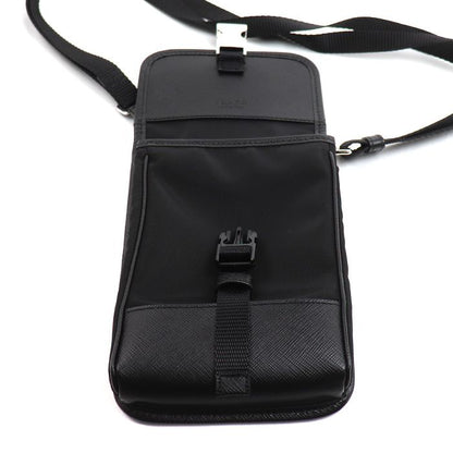 Prada Saffiano Tessuto Smartphone Shoulder Bag Black — view 4