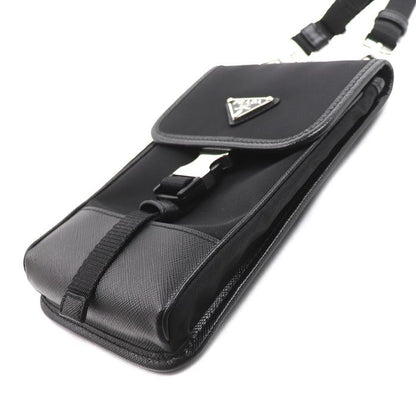 Prada Saffiano Tessuto Smartphone Shoulder Bag Black — view 3