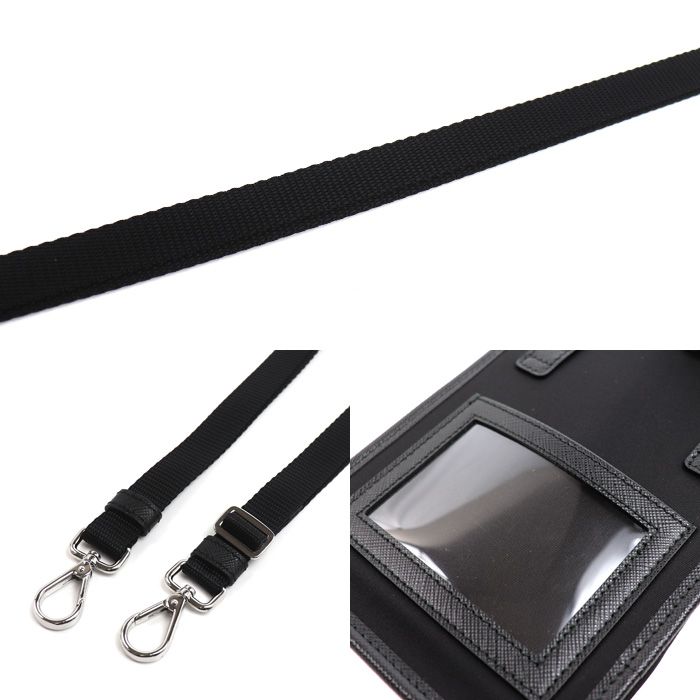 Prada Saffiano Tessuto Smartphone Shoulder Bag Black — view 7