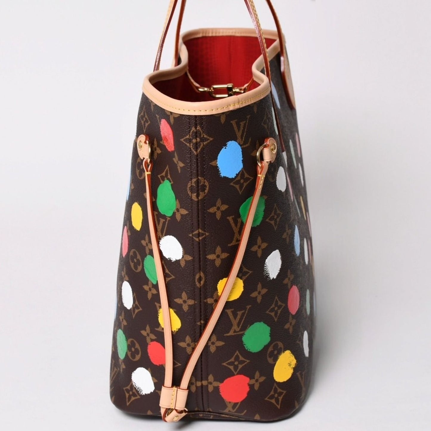 Louis Vuitton LV YK Neverfull MM Yayoi Kusama Monogram Brown — view 4
