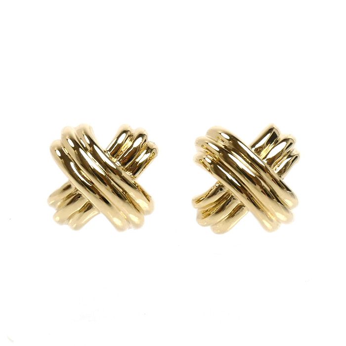 Tiffany & Co 18k Yellow Gold Signature Earrings