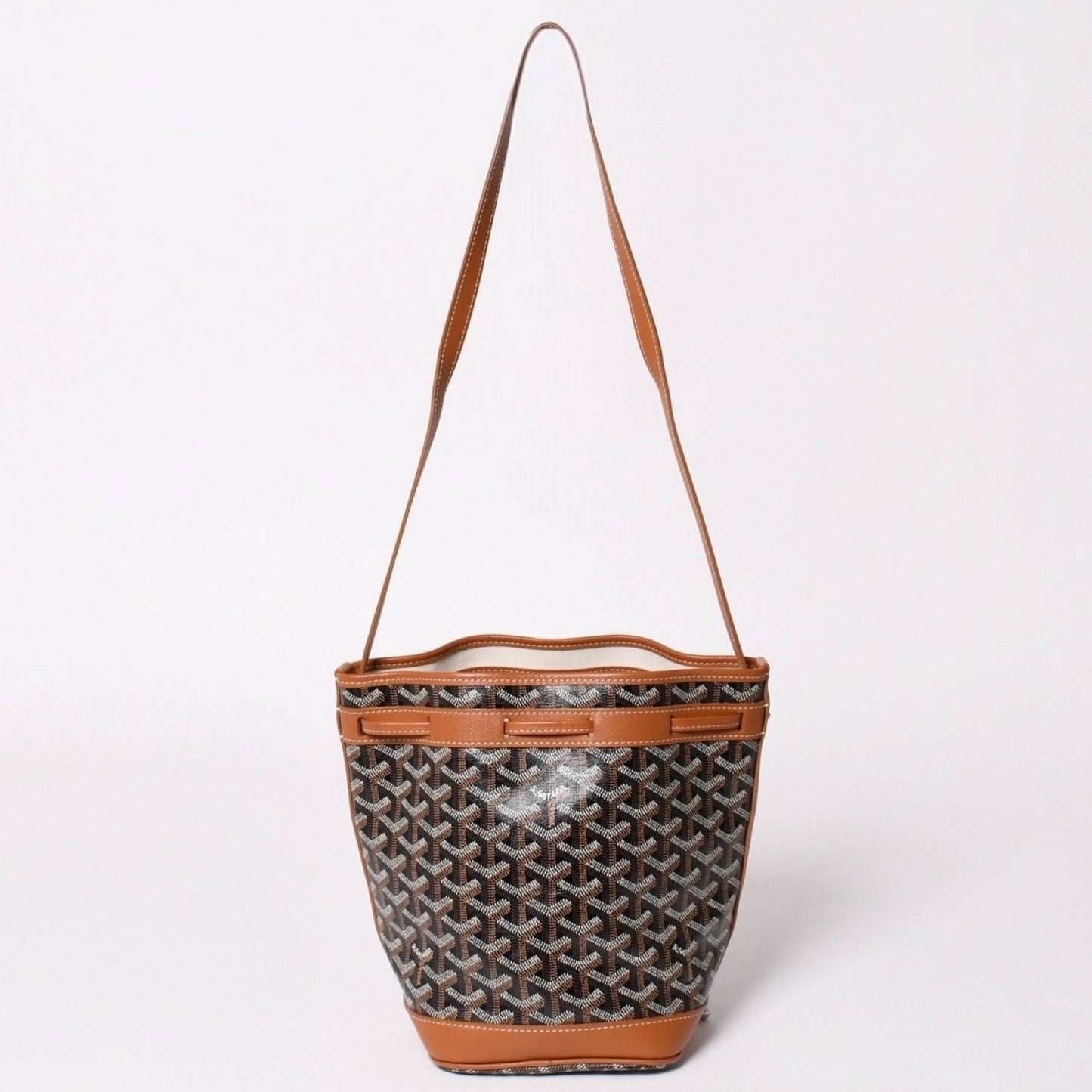Goyard Petit Flo Bucket Bag Brown Calfskin — view 2