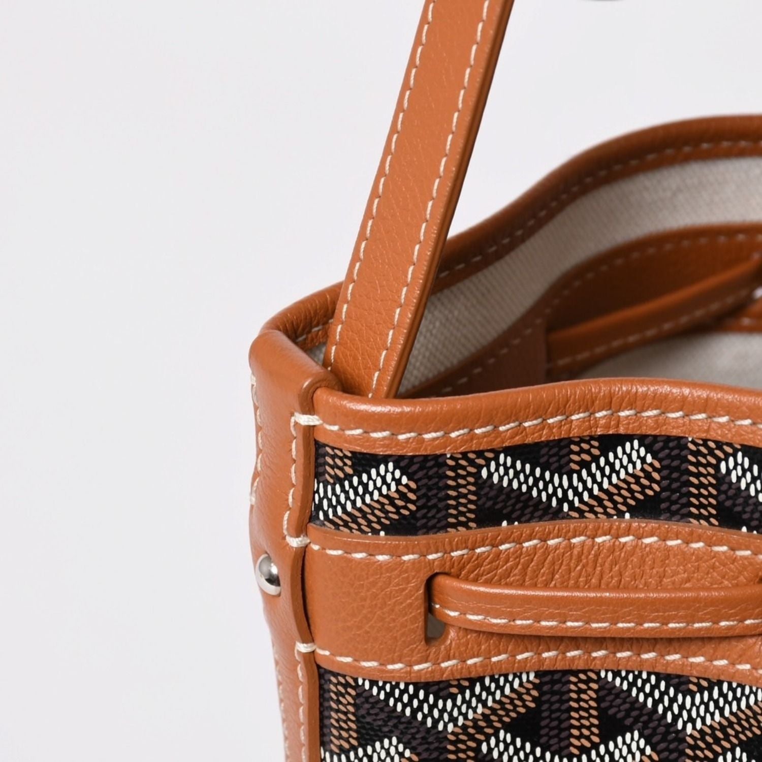 Goyard Petit Flo Bucket Bag Brown Calfskin — view 5