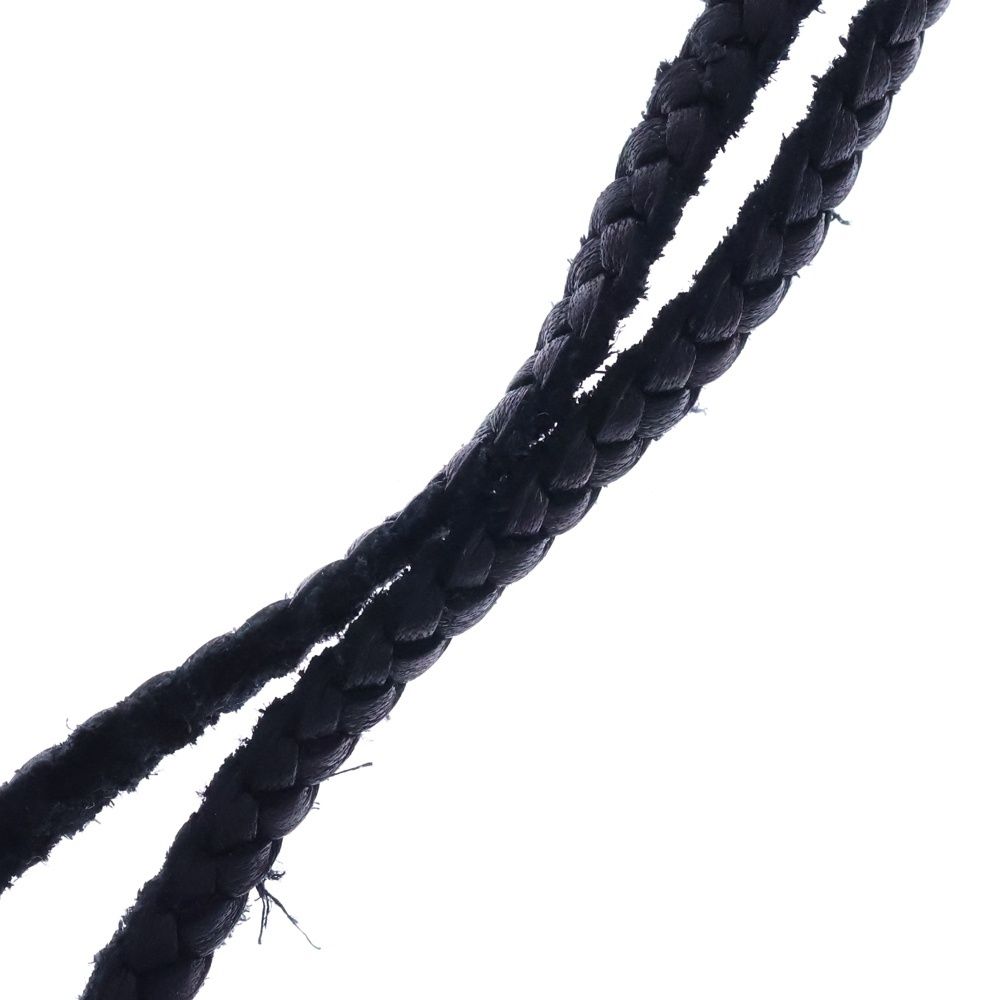 Chrome Hearts BS Fluer BS Flare Pendant Leather Braid Necklace Silver Black — view 4