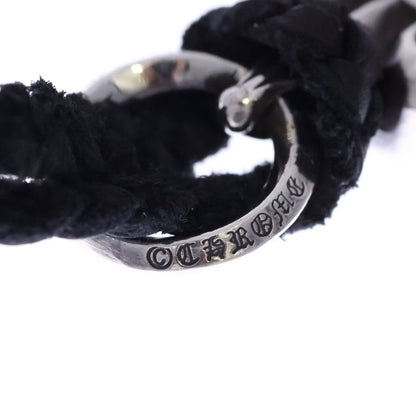 Chrome Hearts BS Fluer BS Flare Pendant Leather Braid Necklace Silver Black — view 5