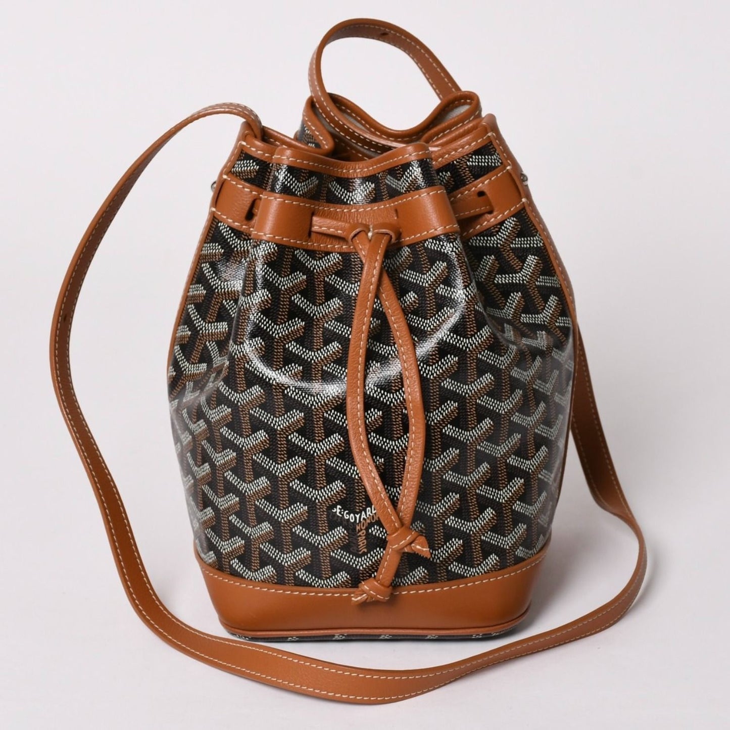 Goyard Petit Flot Bucket Bag Brown Calfskin
