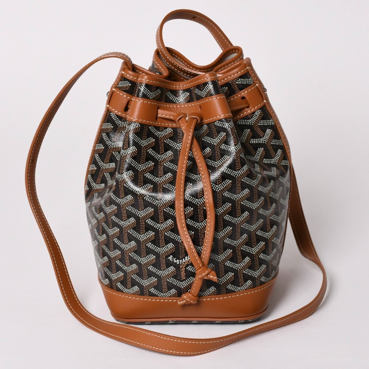 Goyard Petit Flot Bucket Bag Brown Calfskin