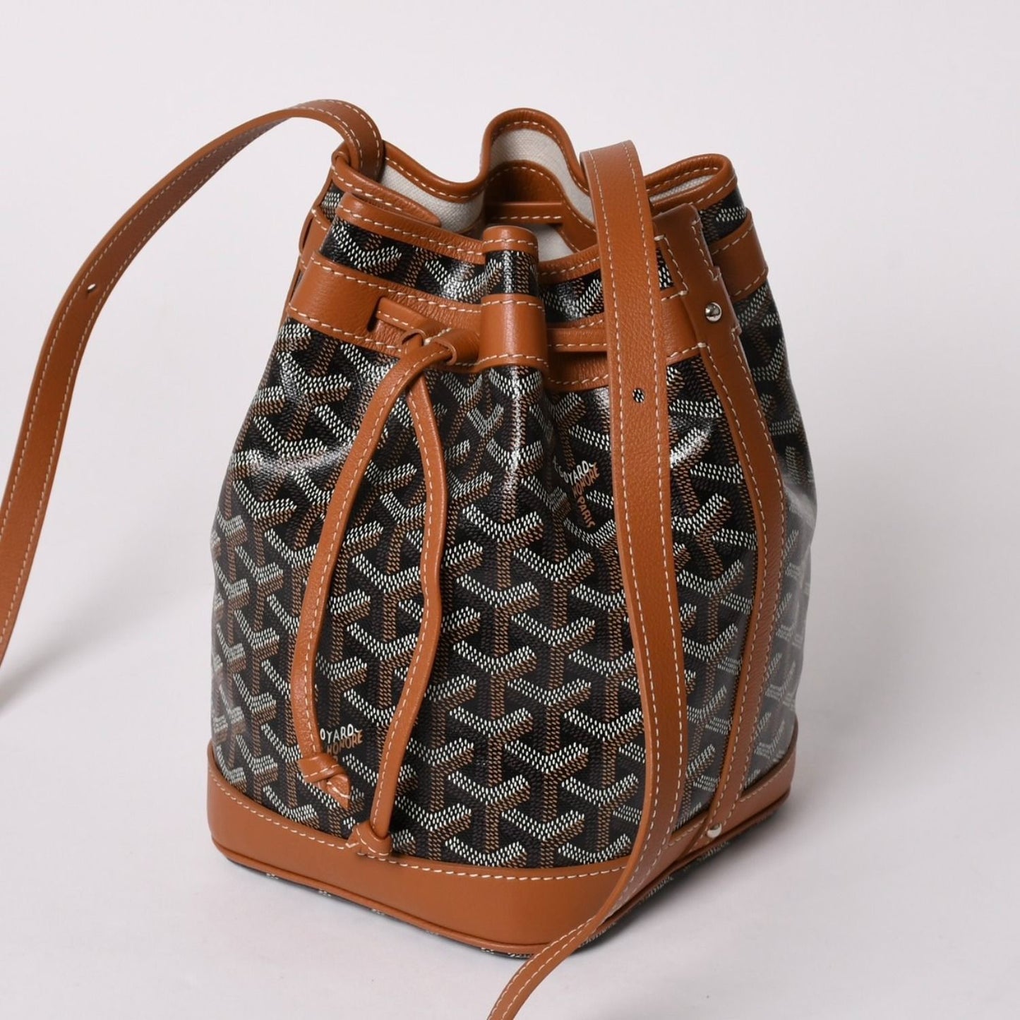 Goyard Petit Flot Bucket Bag Brown Calfskin — view 3