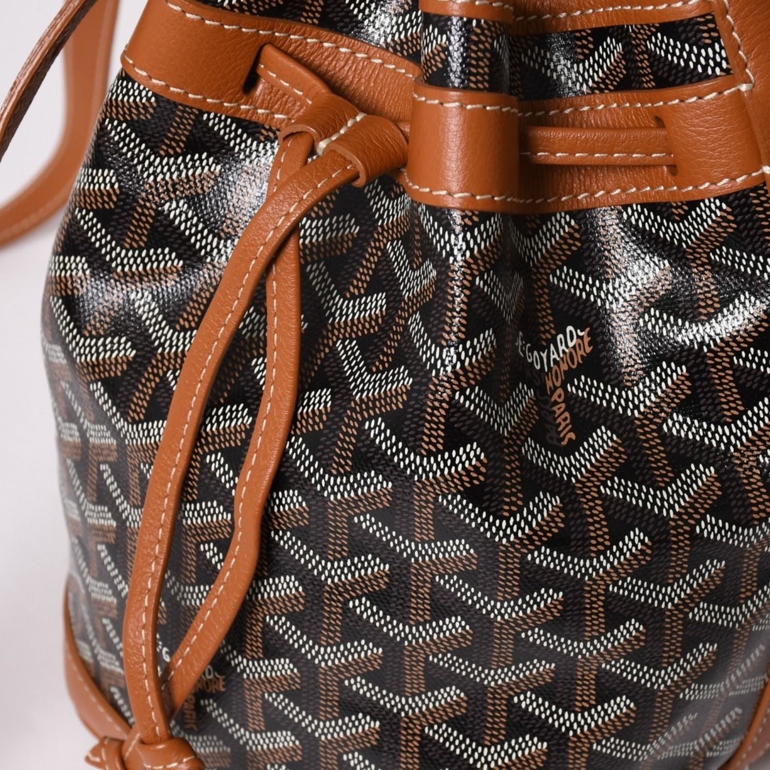 Goyard Petit Flot Bucket Bag Brown Calfskin — view 5