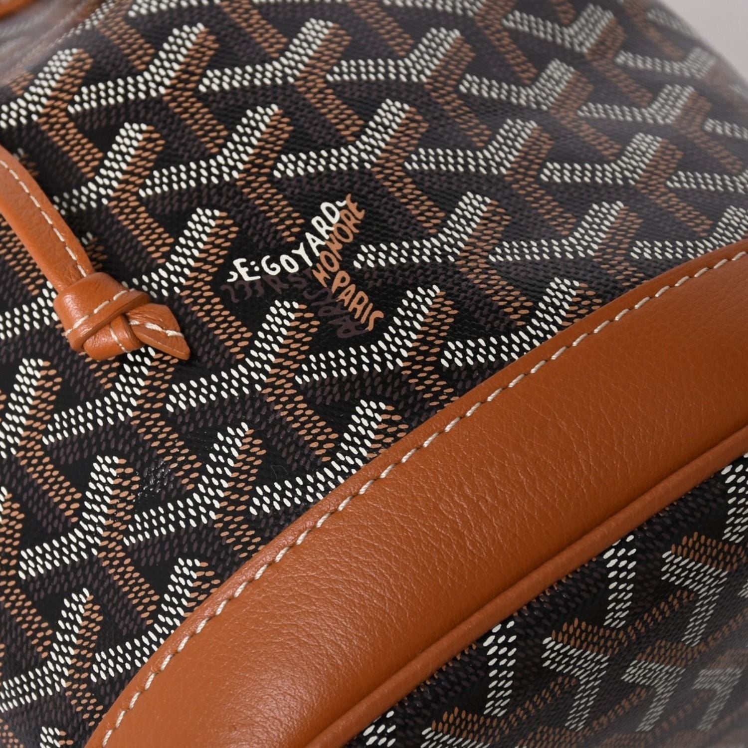Goyard Petit Flot Bucket Bag Brown Calfskin — view 6