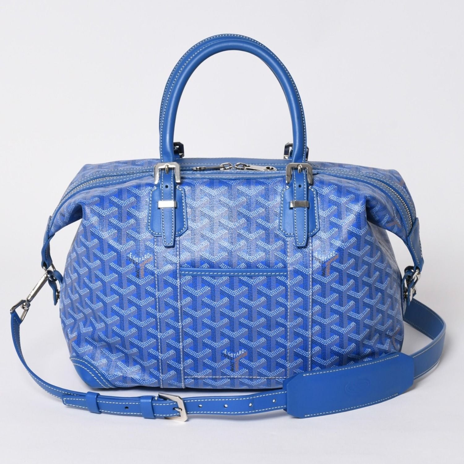 Goyard Bowling 45 2-Way Bag Leather Blue