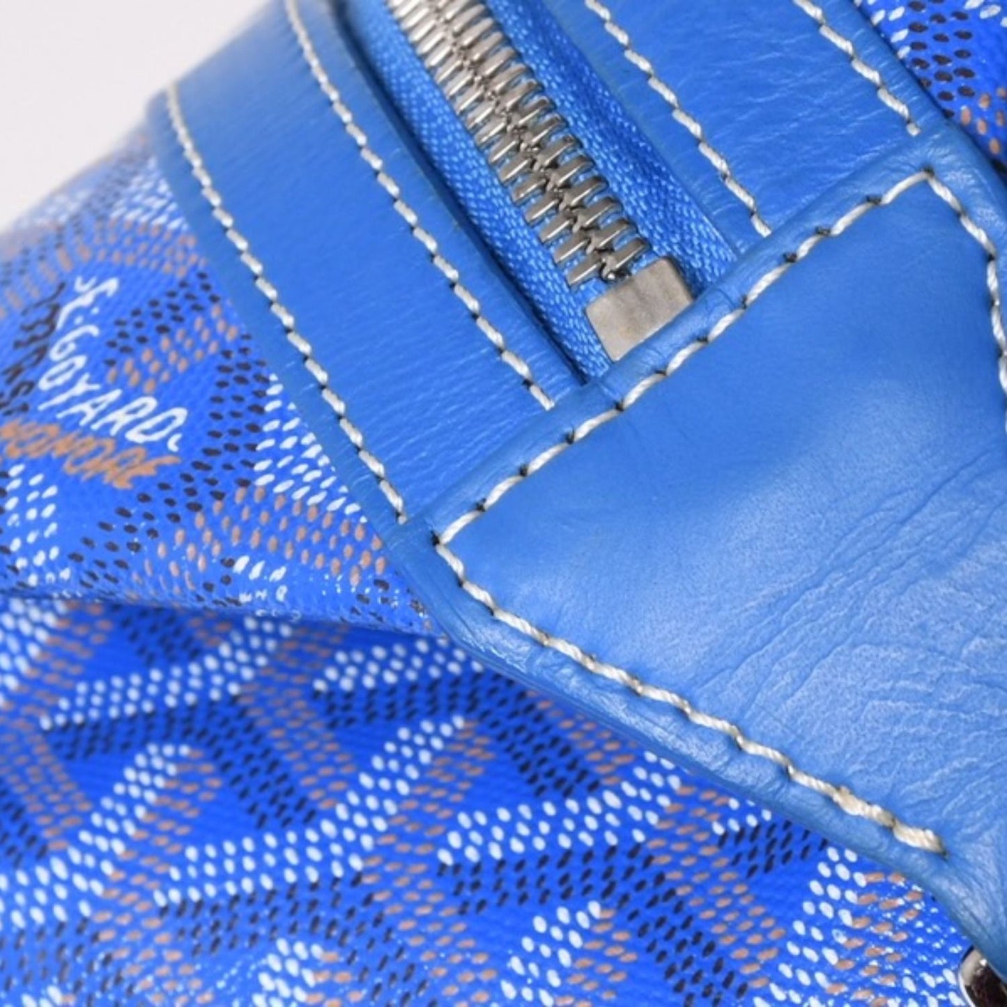 Goyard Bowling 45 2-Way Bag Leather Blue — view 8