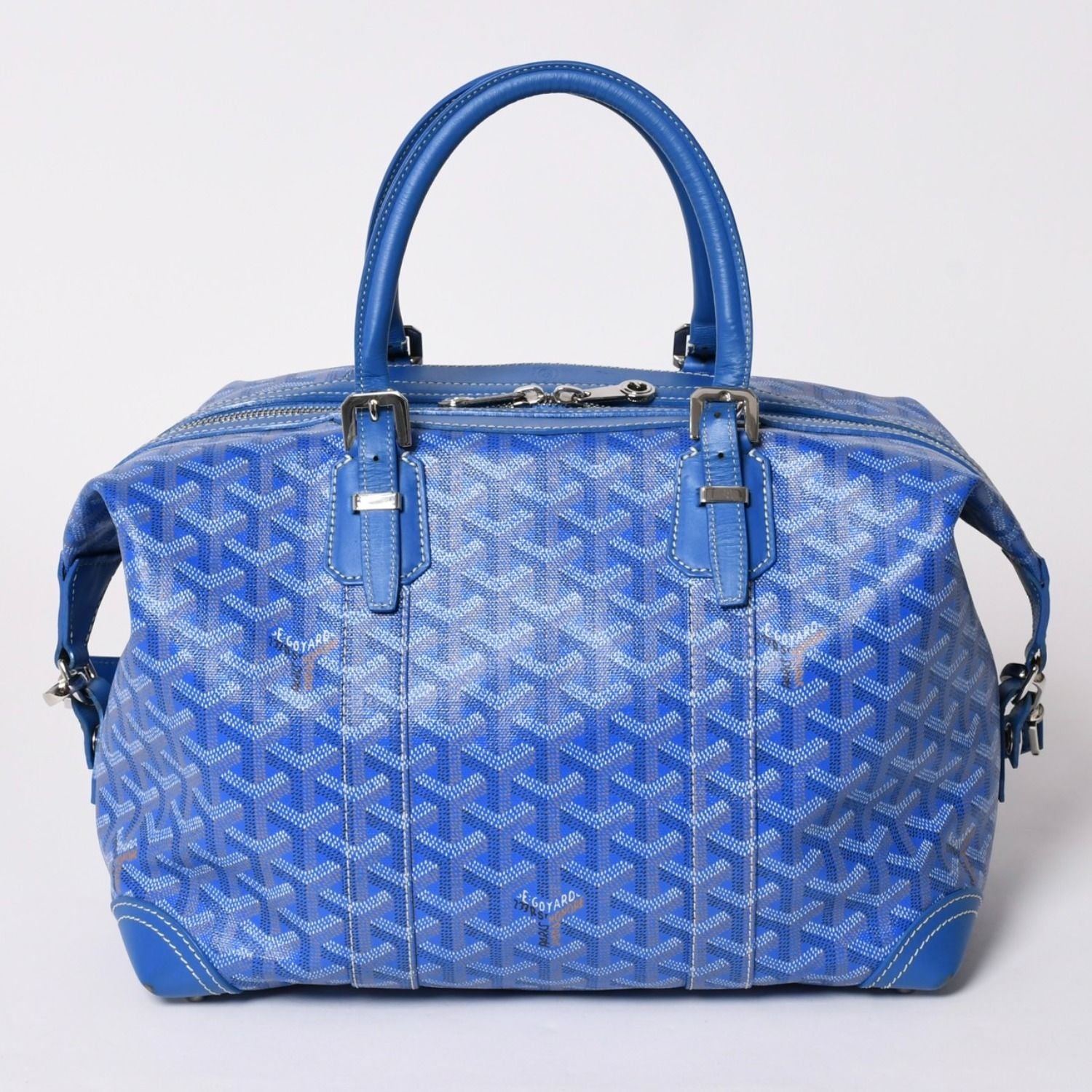 Goyard Bowling 45 2-Way Bag Leather Blue — view 2