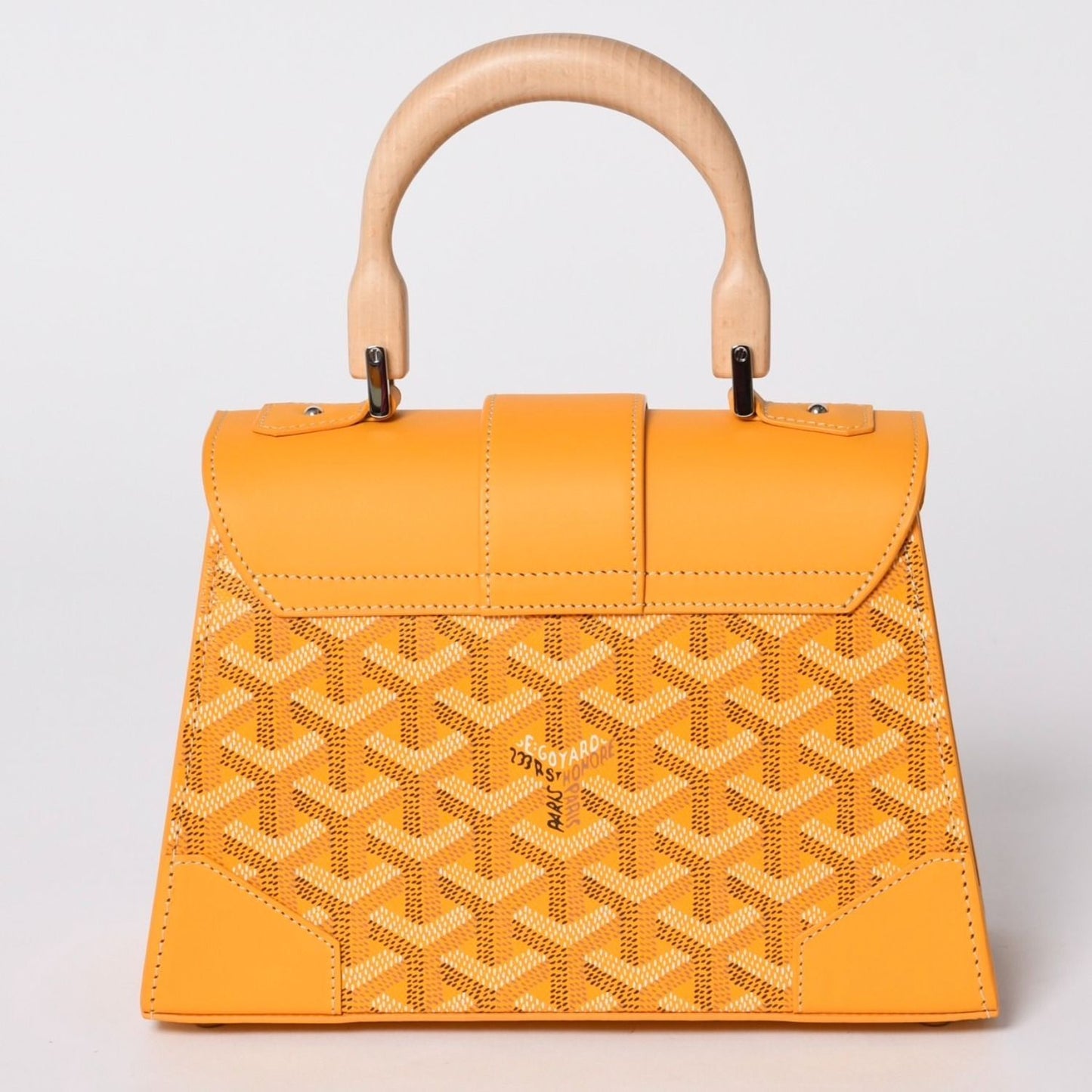 Goyard Saigon Mini Structured 2-Way Shoulder Bag Din Canvas Wood Yellow — view 3