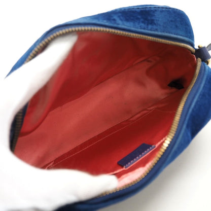 Gucci GG Marmont Velour Shoulder Bag Blue — view 6