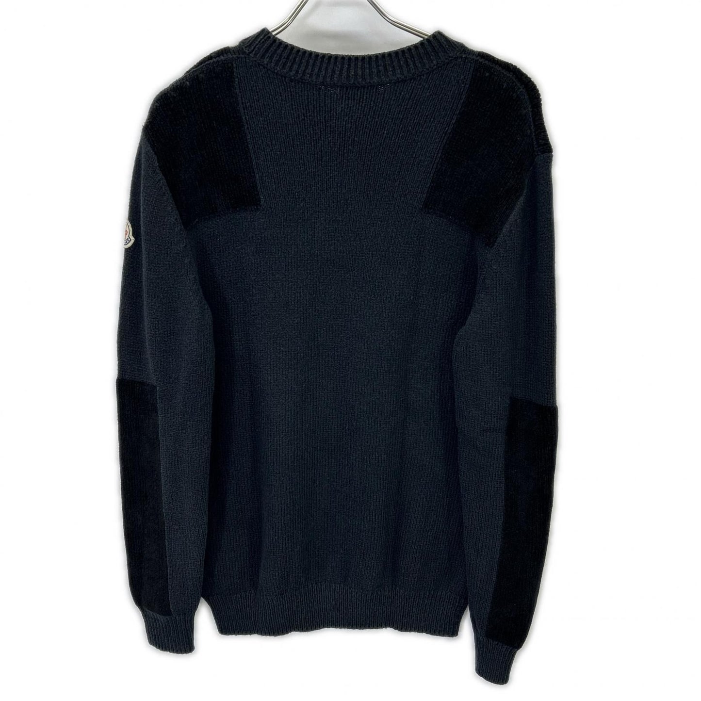 Moncler Girocollo Tricot Cotton Logo Patch Knit Sweater — view 2