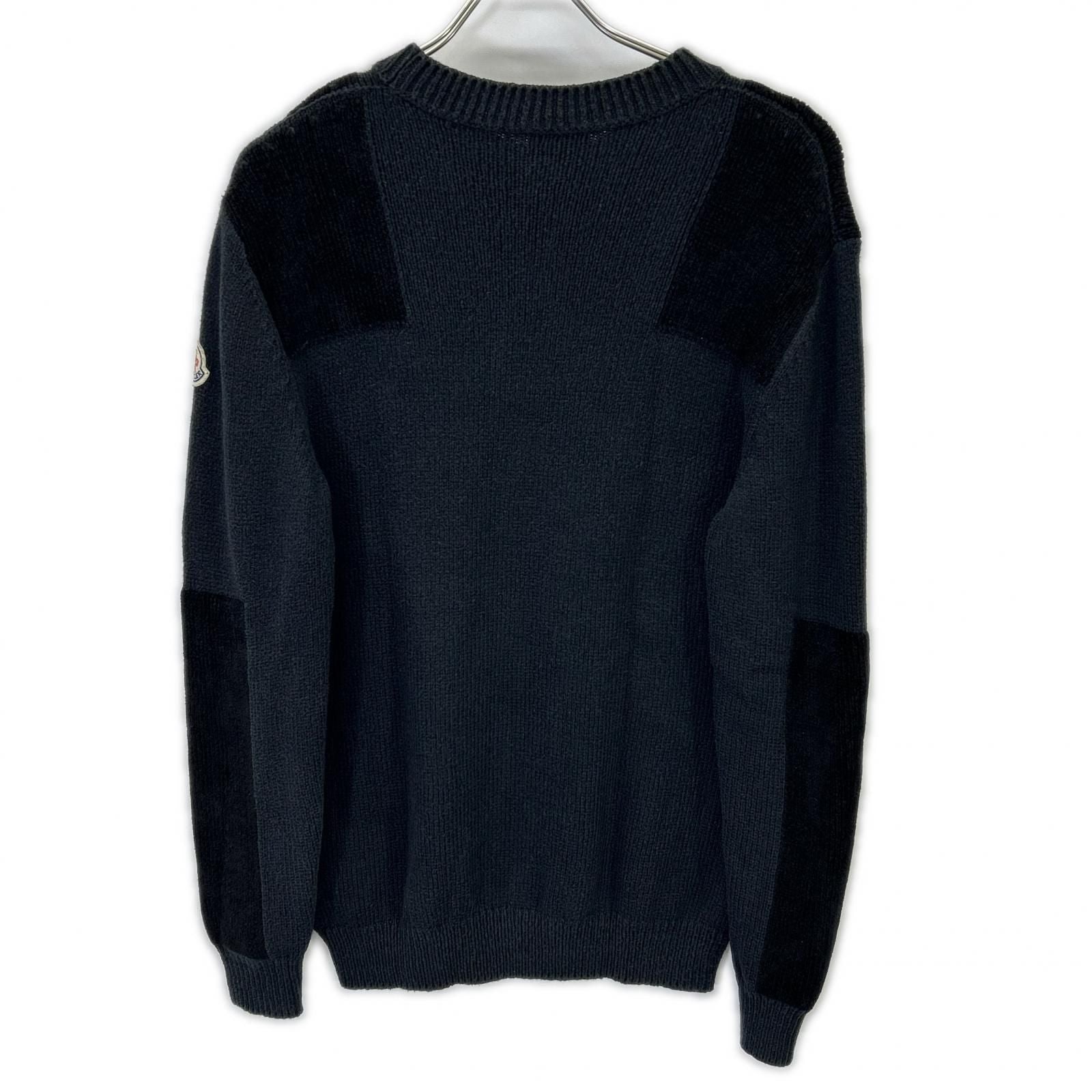 Moncler Girocollo Tricot Cotton Logo Patch Knit Sweater — view 2