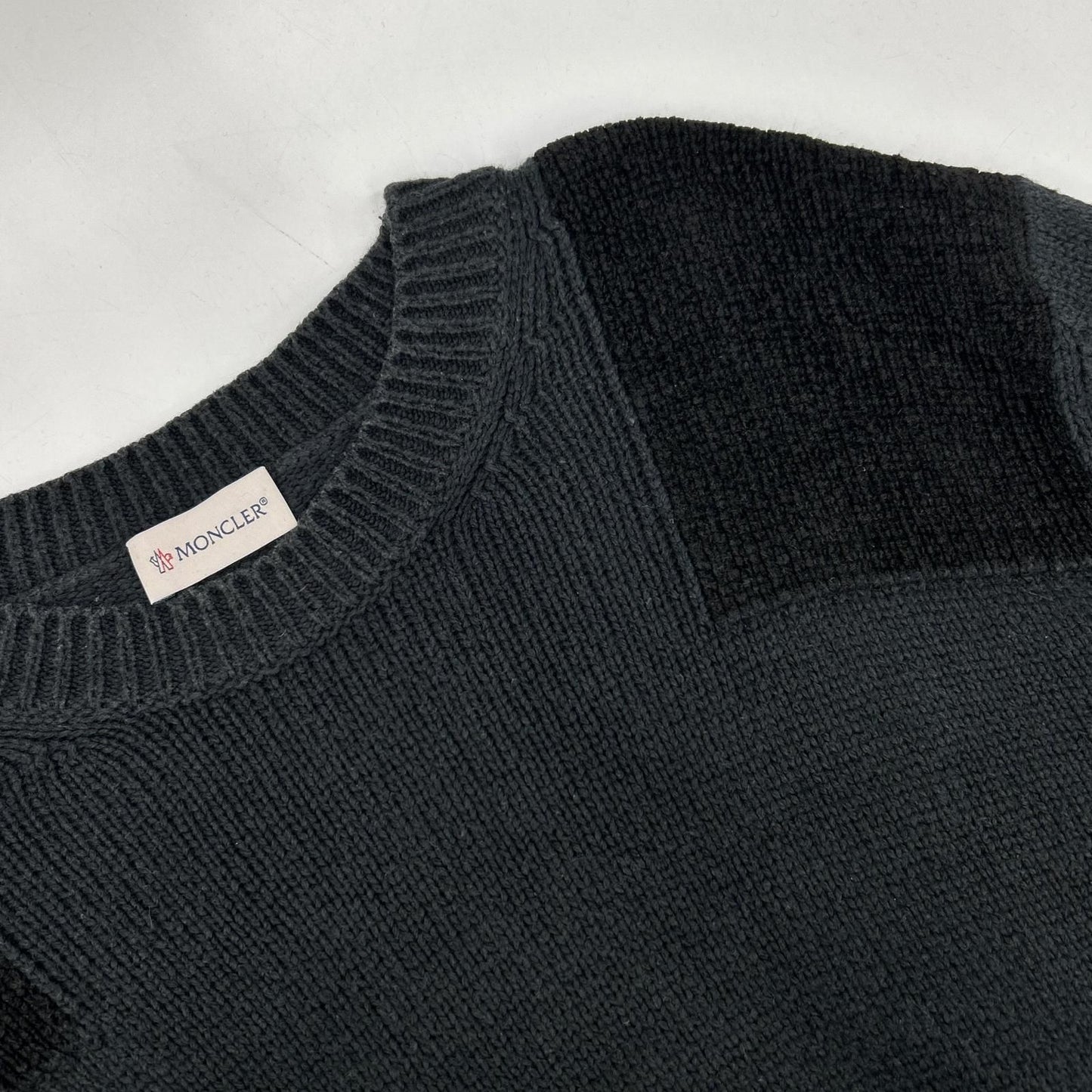 Moncler Girocollo Tricot Cotton Logo Patch Knit Sweater — view 8