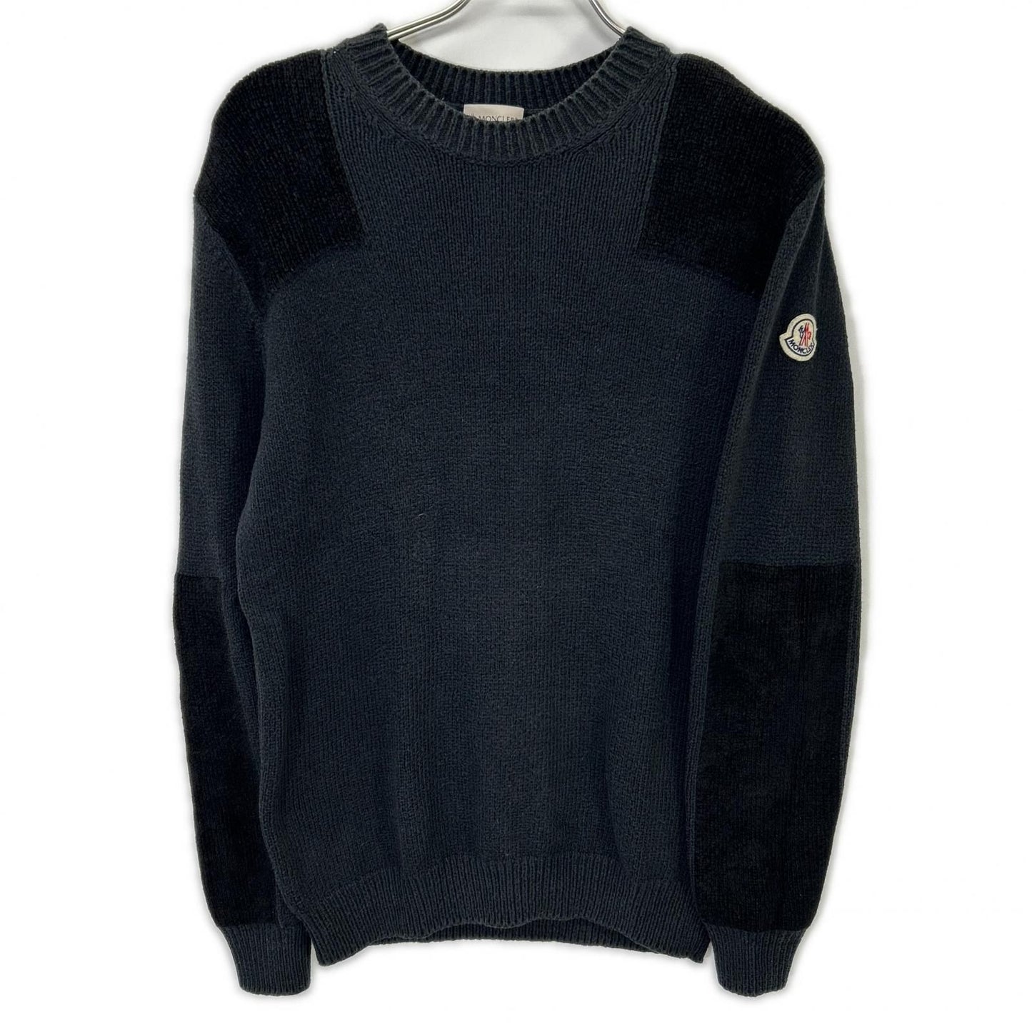 Moncler Girocollo Tricot Cotton Logo Patch Knit Sweater