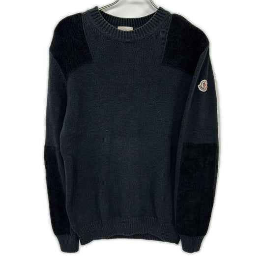 Moncler Girocollo Tricot Cotton Logo Patch Knit Sweater