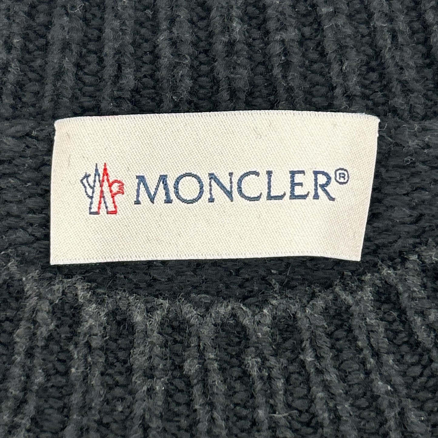 Moncler Girocollo Tricot Cotton Logo Patch Knit Sweater — view 3