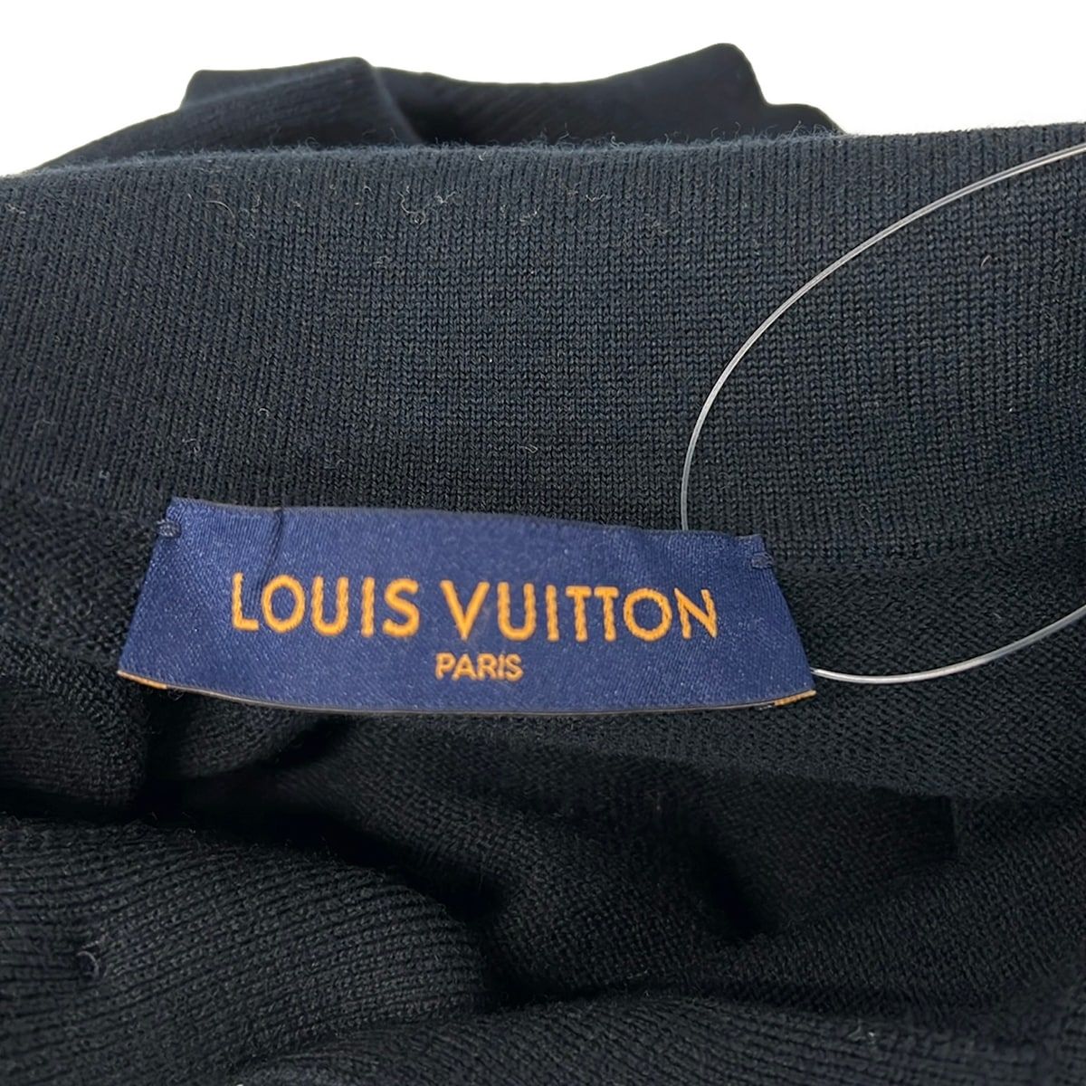 Louis Vuitton Long Sleeve Sweater XL Bird Jacquard Knit Polo Long Top Sq3 Black — view 3