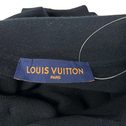 Louis Vuitton Long Sleeve Sweater XL Bird Jacquard Knit Polo Long Top Sq3 Black — view 3