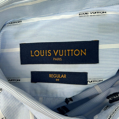 Louis Vuitton Long Sleeve Shirt XL Blue White — view 3