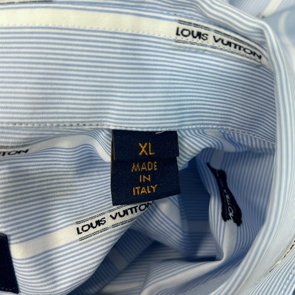 Louis Vuitton Long Sleeve Shirt XL Blue White — view 5