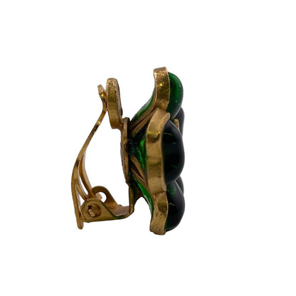 Chanel Gripoix Earrings Green — view 3