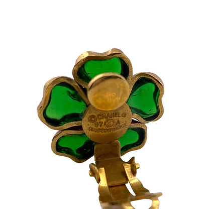 Chanel Gripoix Earrings Green — view 8