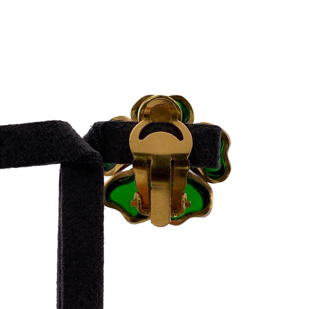 Chanel Gripoix Earrings Green — view 6