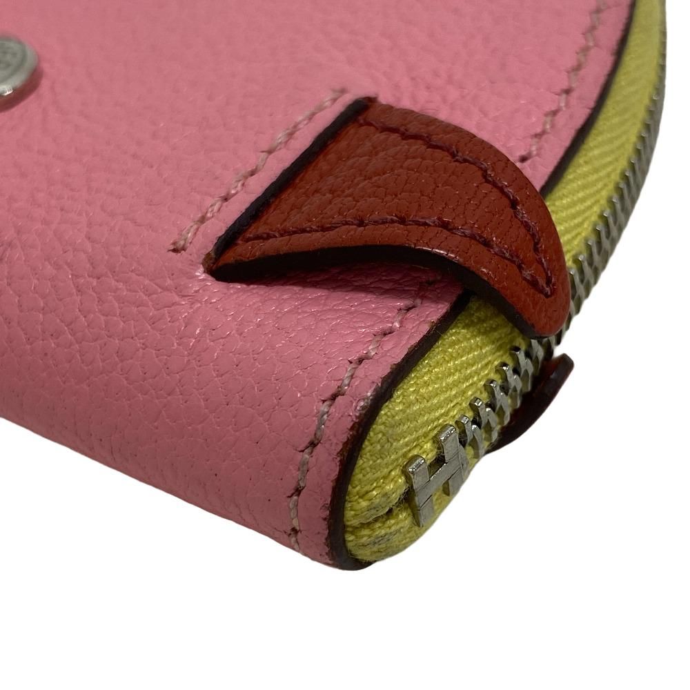 Hermes Paddock Chevre Mysore Leather Coin Case Pink — view 4