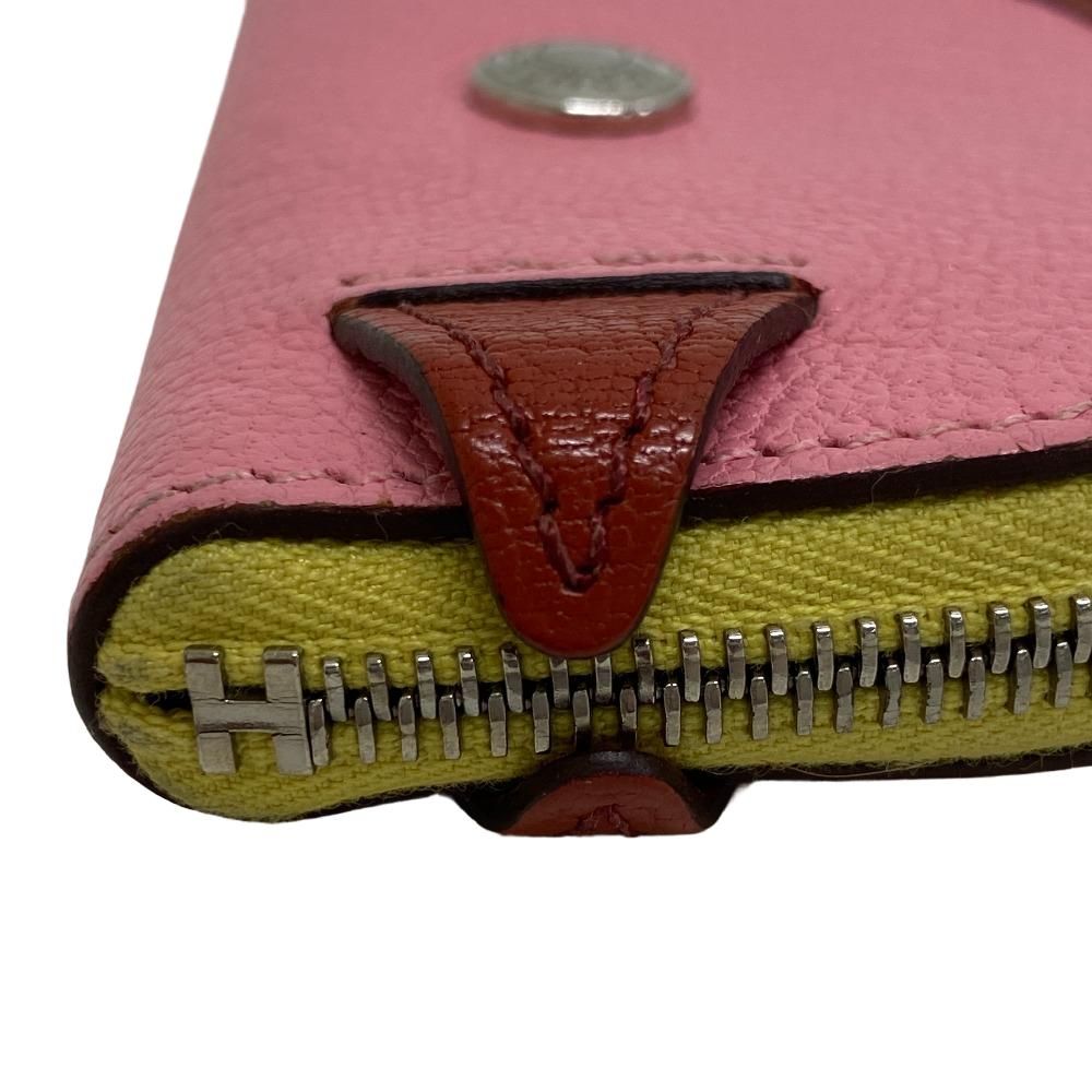Hermes Paddock Chevre Mysore Leather Coin Case Pink — view 6