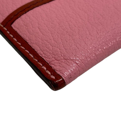Hermes Paddock Chevre Mysore Leather Coin Case Pink — view 3