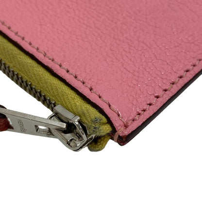 Hermes Paddock Chevre Mysore Leather Coin Case Pink — view 5