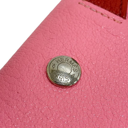 Hermes Paddock Chevre Mysore Leather Coin Case Pink — view 7
