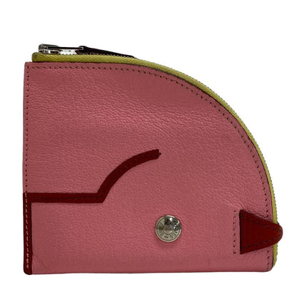 Hermes Paddock Chevre Mysore Leather Coin Case Pink — view 2