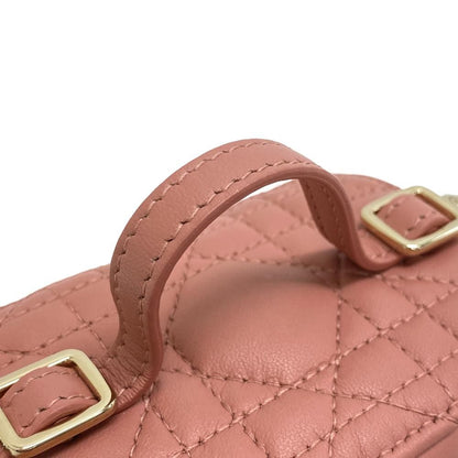 Dior Vanity 2-Way Cannage Shoulder Lambskin Makeup Pouch Pink — view 5