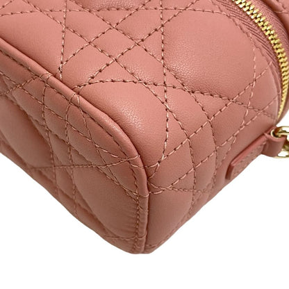 Dior Vanity 2-Way Cannage Shoulder Lambskin Makeup Pouch Pink — view 4