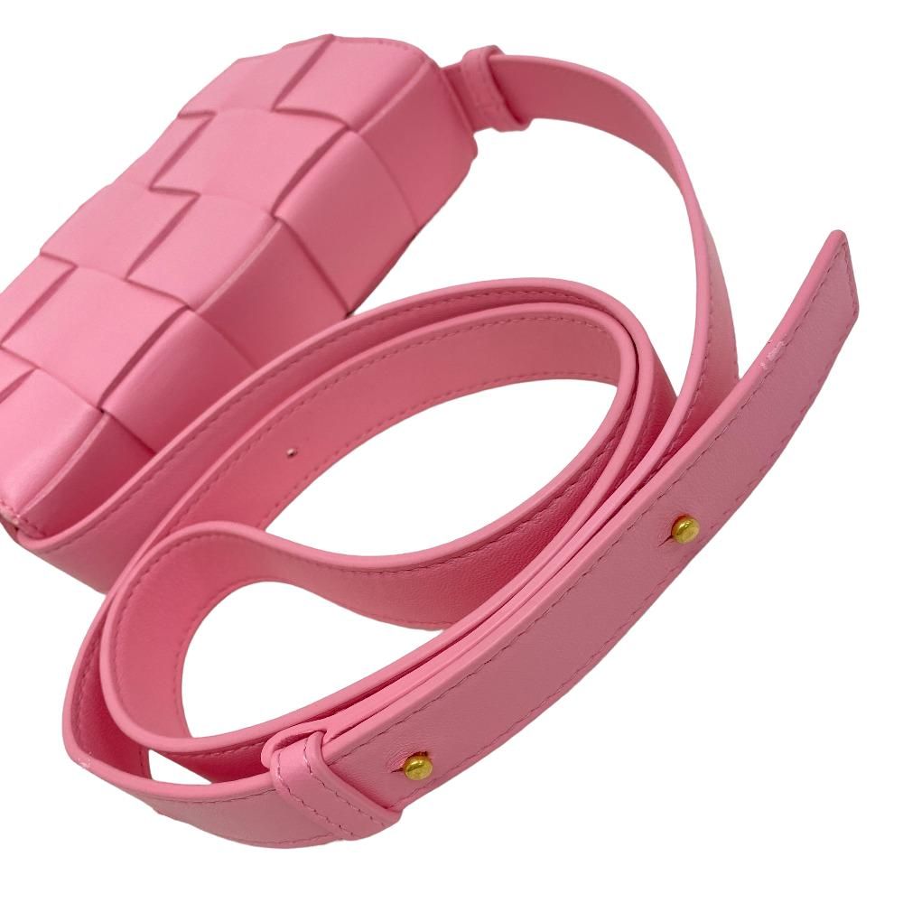 Bottega Veneta Cassette Leather Shoulder Bag Pink — view 6