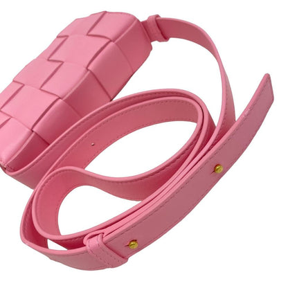 Bottega Veneta Cassette Leather Shoulder Bag Pink — view 6