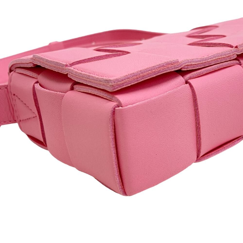 Bottega Veneta Cassette Leather Shoulder Bag Pink — view 2