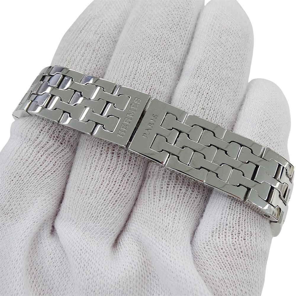 Hermes Watch Diamond Shell Quartz Stainless Steel Silver Polished — view 5