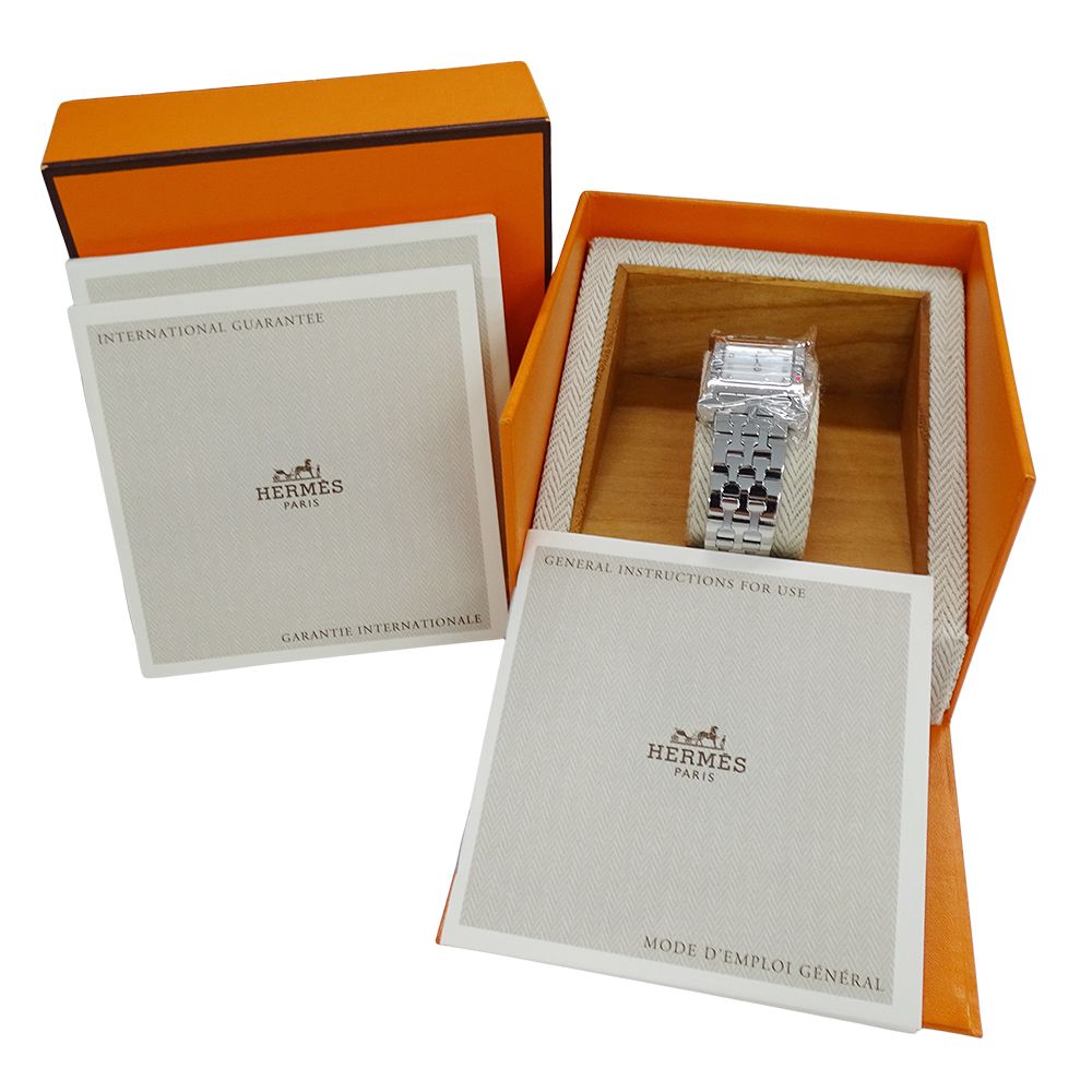 Hermes Watch Diamond Shell Quartz Stainless Steel Silver Polished — view 7