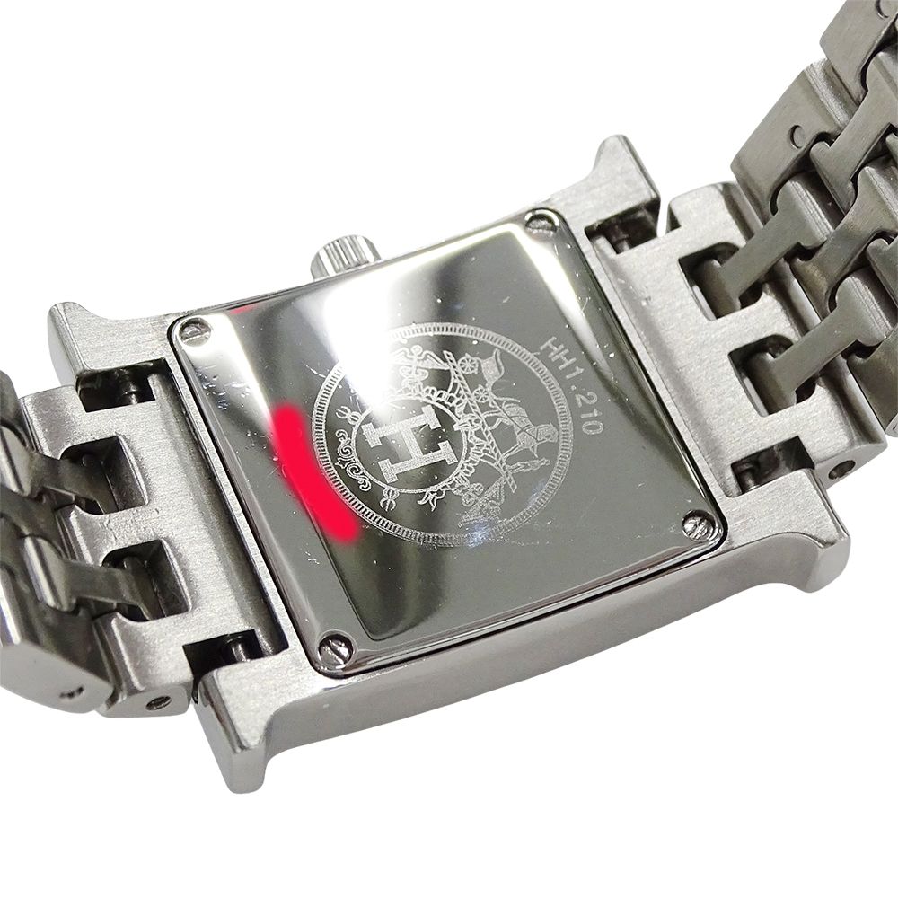 Hermes Watch Diamond Shell Quartz Stainless Steel Silver Polished — view 6